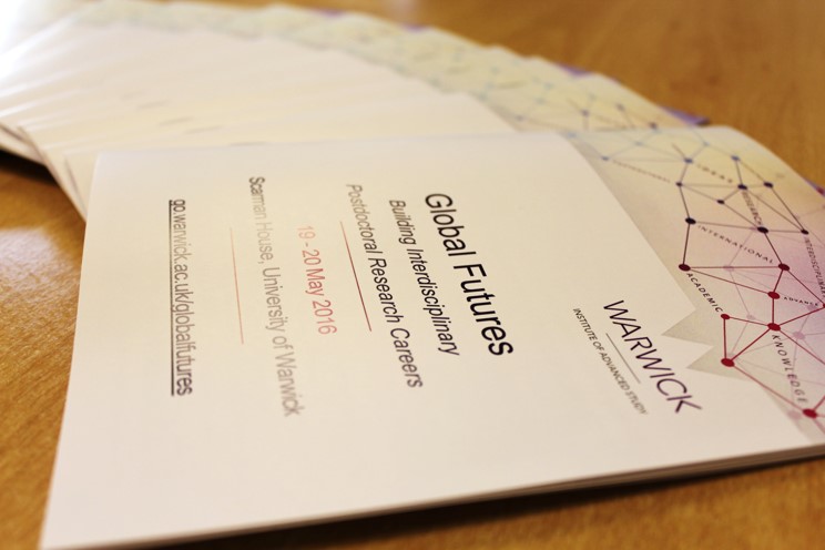 Conference papers on a table