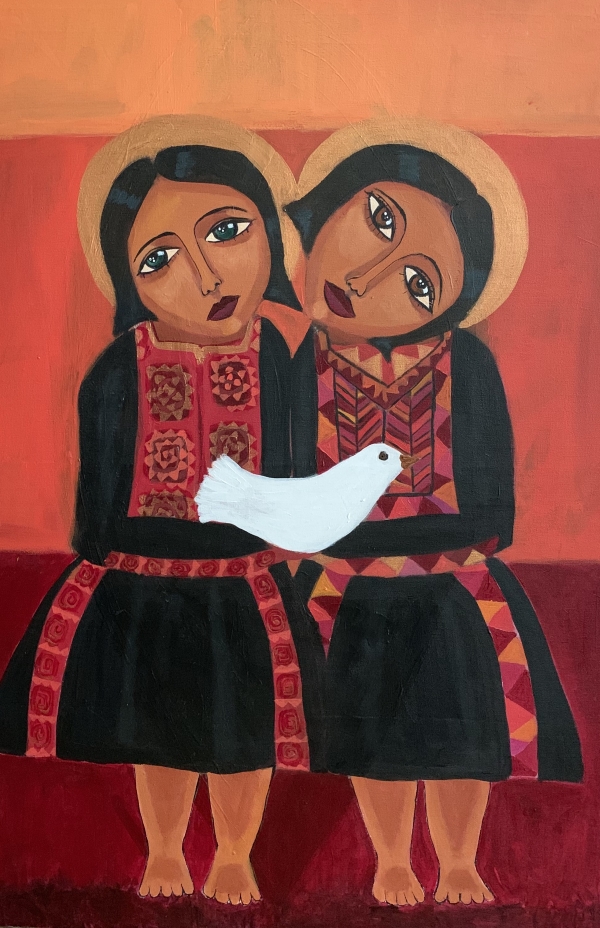 Image 4: Two Gazan Girls Dreaming of Peace (2020) by Malak Mattar